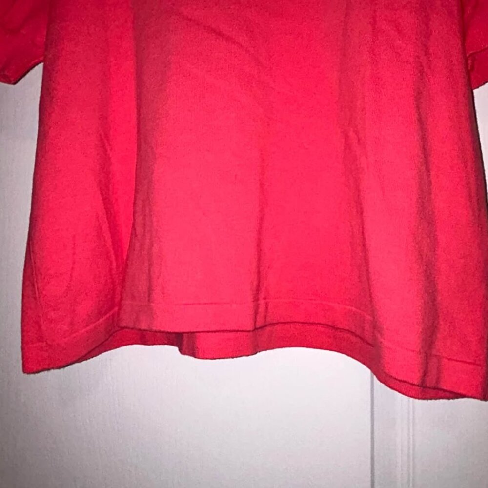 Cece coral pink short puff sleeve sweater top pearl back detail woman's size XL - Picture 6 of 9